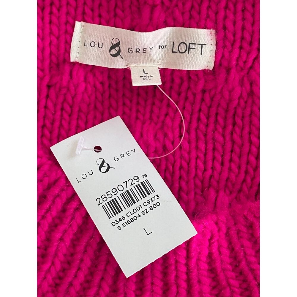 LOFT Lou & Grey Pink textured knit sweater with raised dots, size L - Picture 2 of 6